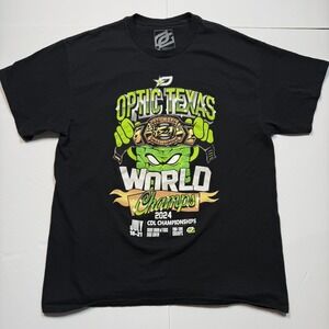 OpTic Texas Shirt Mens Large Black Esports World Champs 2024 CDL Graphic Tee